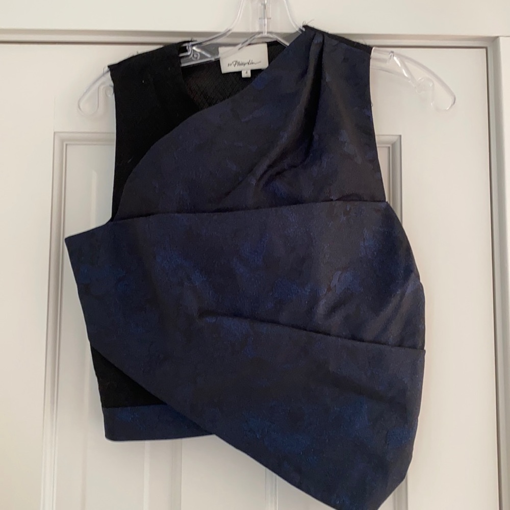 PHILLIP LIM women’s top size 4 blue black shimmer